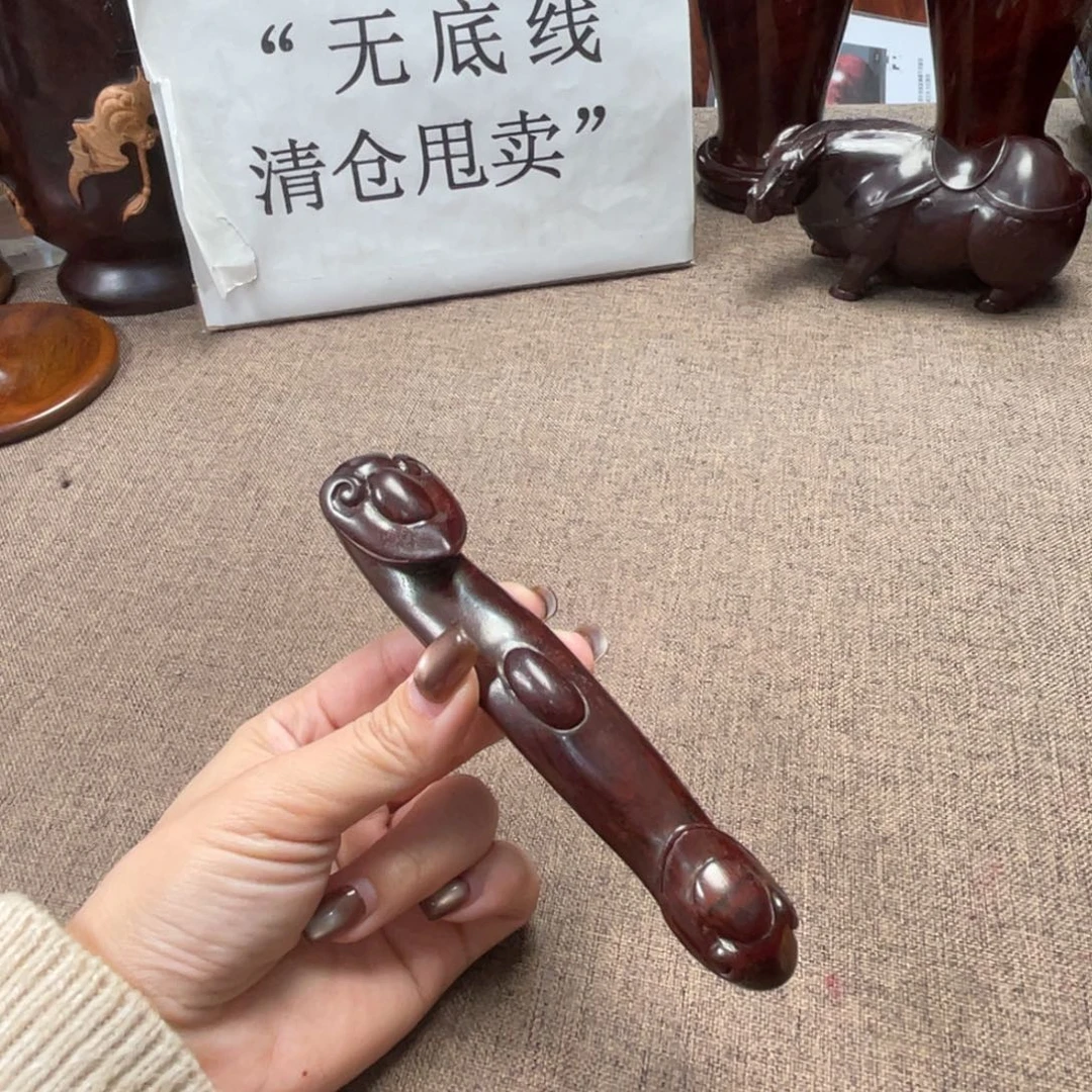 檀香紫檀（小叶紫檀）如意手把件