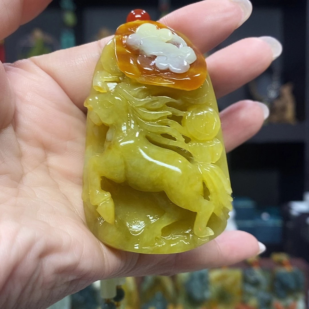 未镶嵌岫玉挂件吊坠项链
