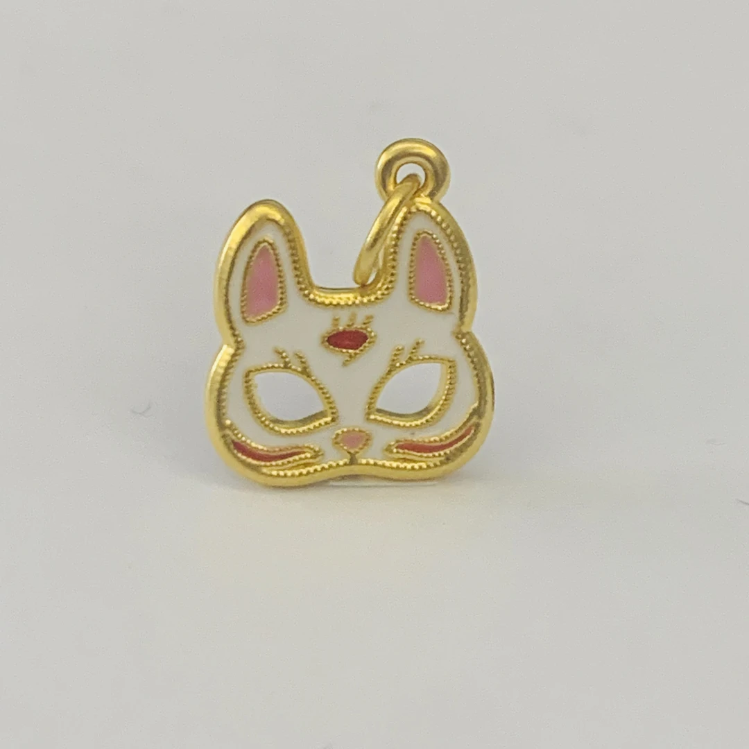 君潮黄金足金999精工烤漆狐狸面具DP1415