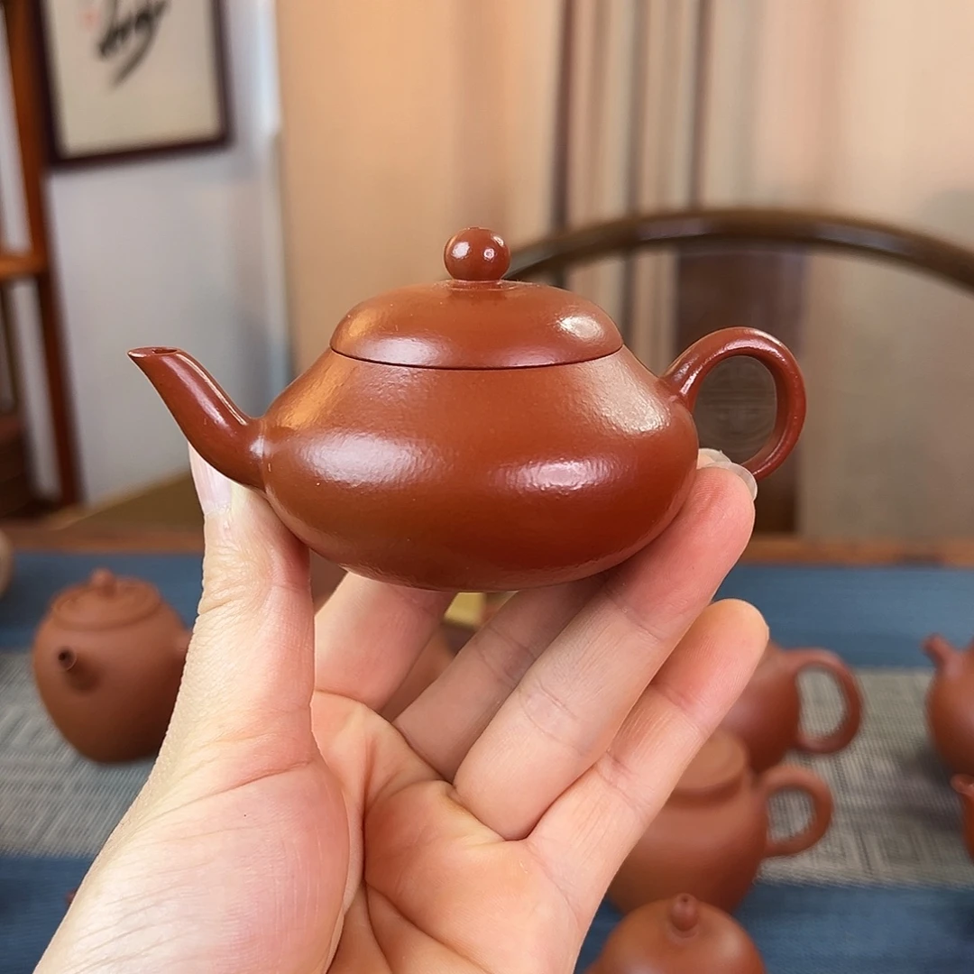 紫砂茶壶精品原矿 矮梨 朱泥 100cc