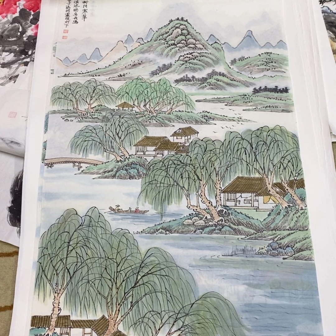 国画四尺山水作品童