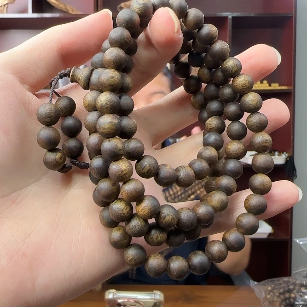 沉香手串圆珠多圈8mm