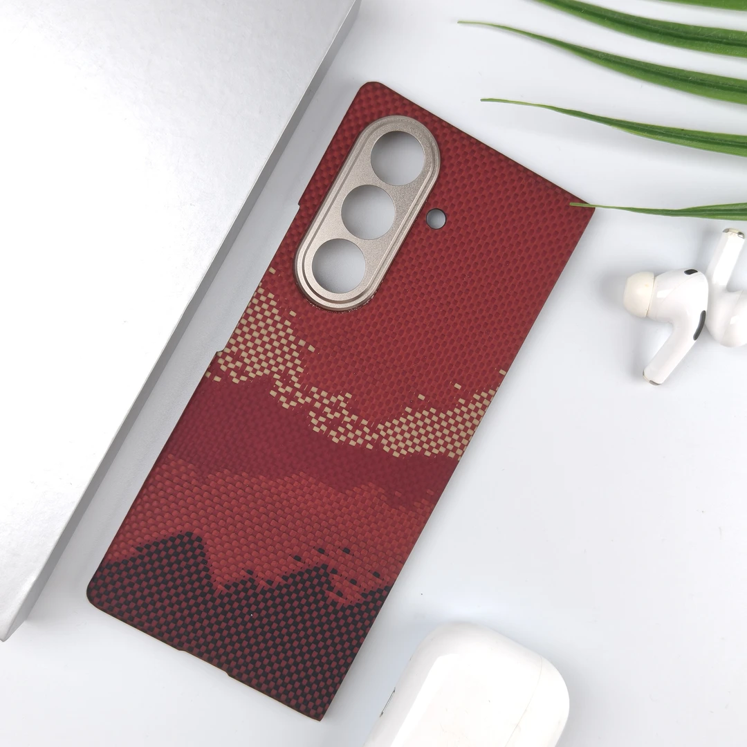 适用于三星galaxyzfold7凯夫拉手机壳芳纶纤维细纹商务磁吸手机壳