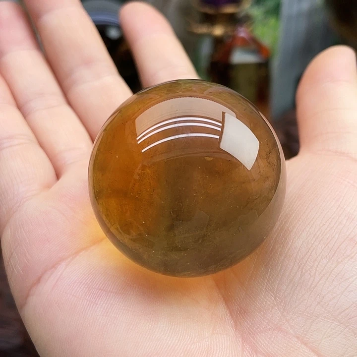 未镶嵌水晶珠宝半成品黄水晶球