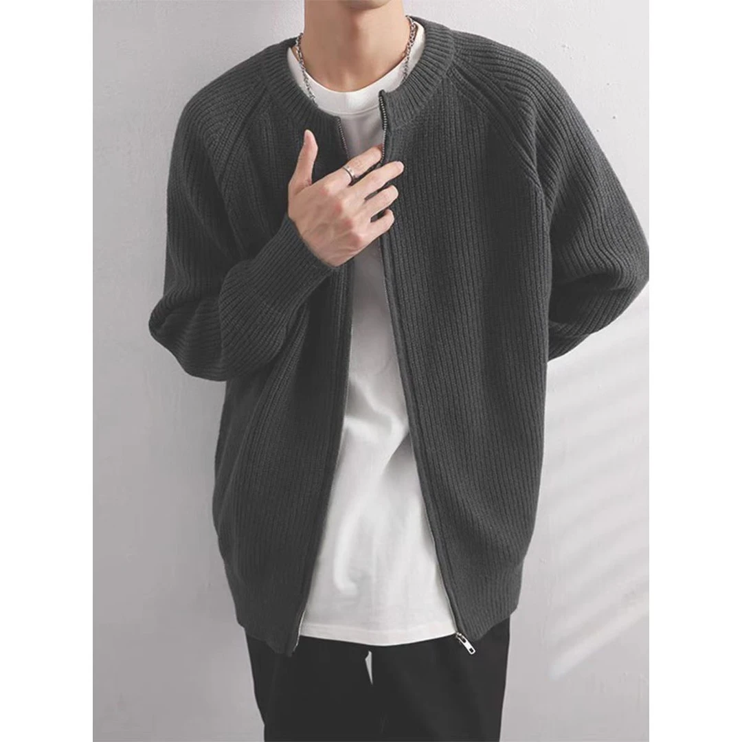 ZHANGLIXI男款开衫时尚经典百搭休闲羊毛YM-QHZMST-0307宽松纯色