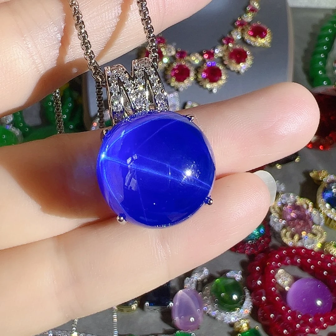 花岗石钨合金红色蓝色吊坠