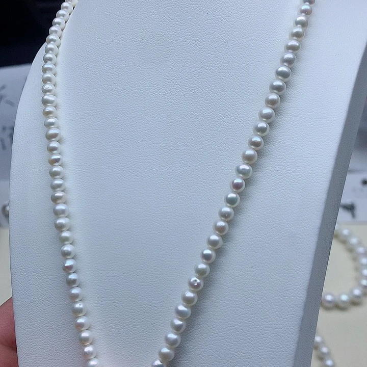 钛钢项链淡水珍珠