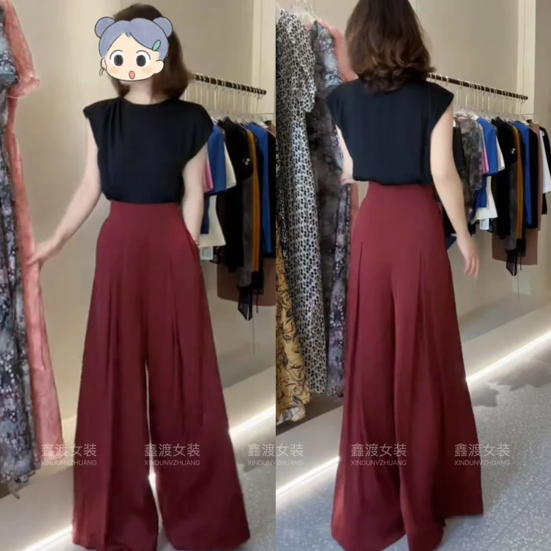 2025夏季新款时尚显瘦气质女士网红洋气两件套百搭款D9916