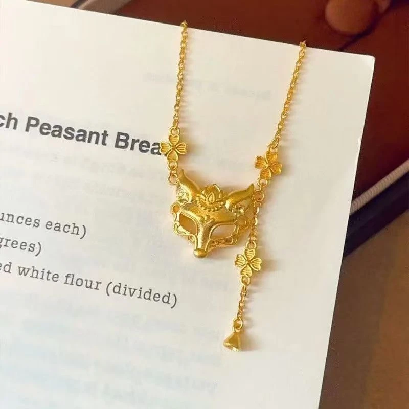 链子足银 足银 国潮狐狸面具流苏灵狐套链民族风女友七夕礼物