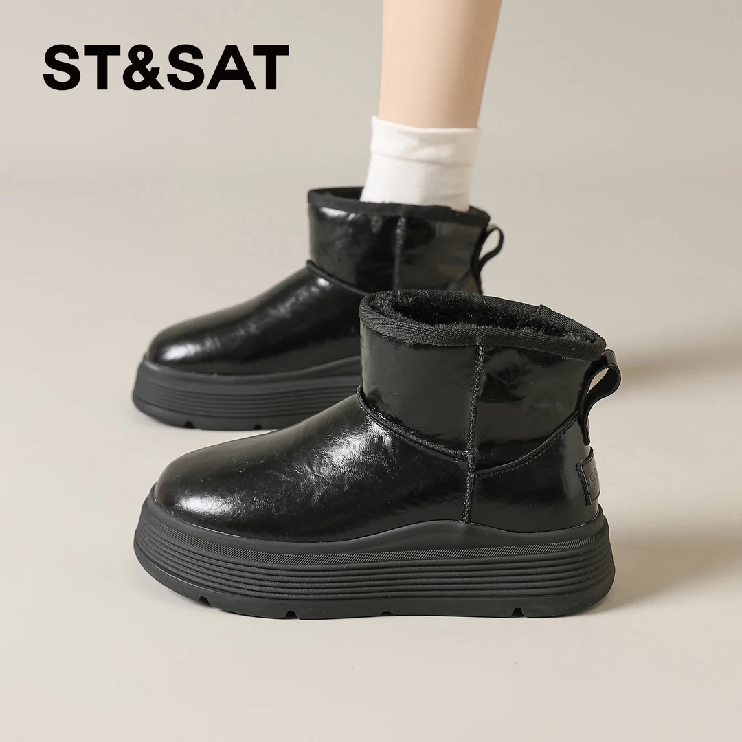 星期六防水雪地靴女款冬季2025新款棉鞋户外加绒加厚保暖防滑棉靴