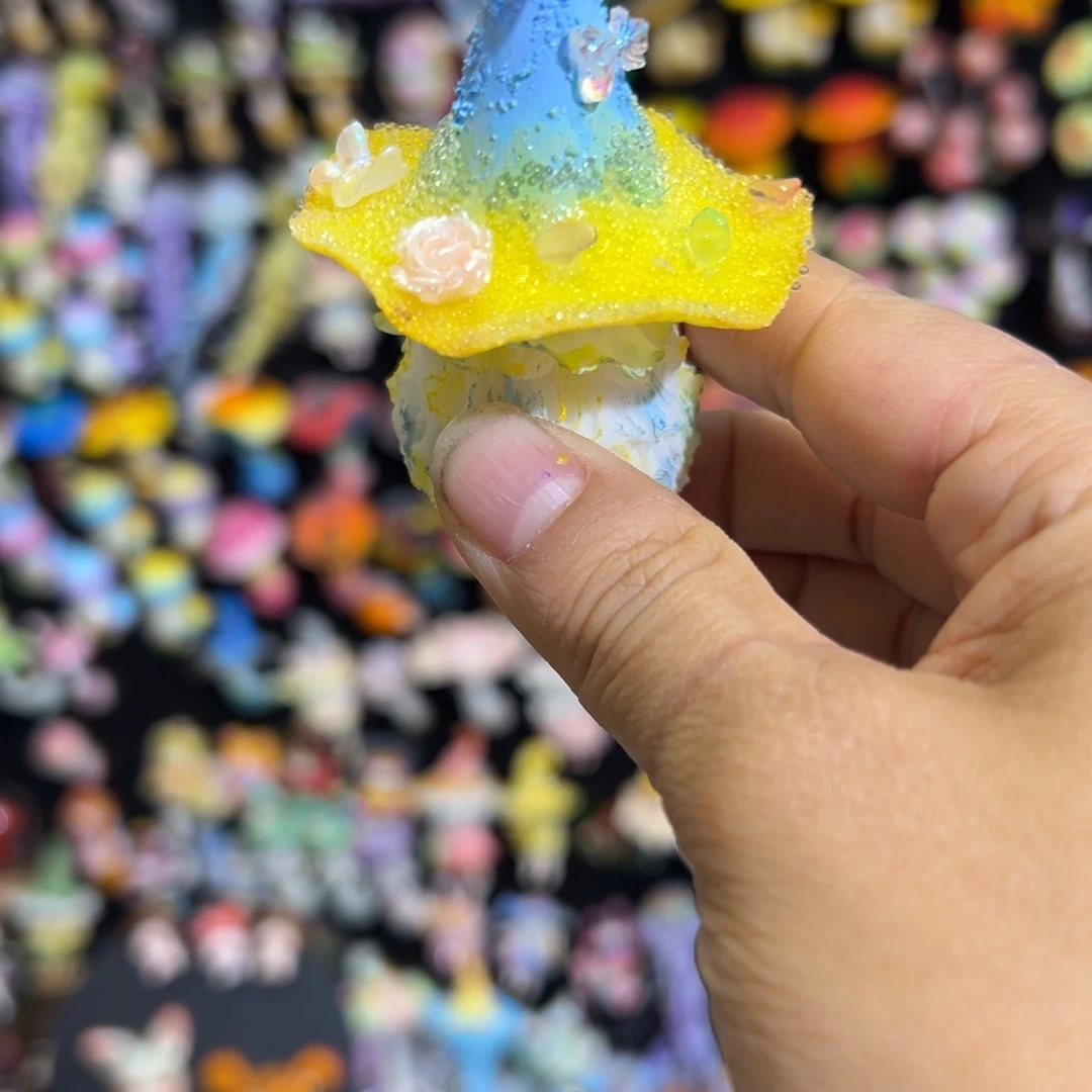 双层款漂亮蘑菇冰箱贴 欢喜坨