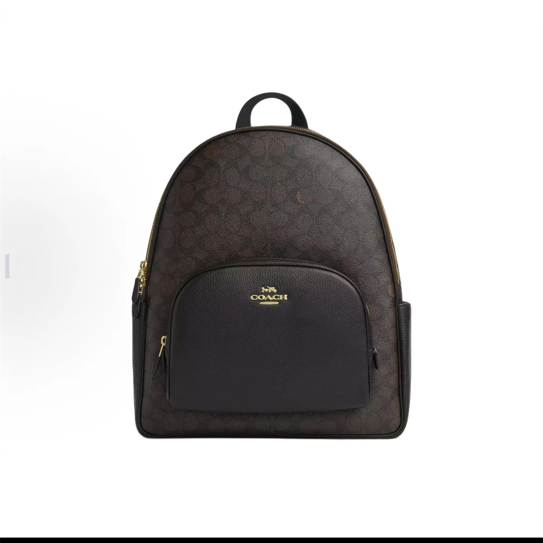 COACH/蔻驰黑棕老花双肩包中号CZ176(32*27*12cm)