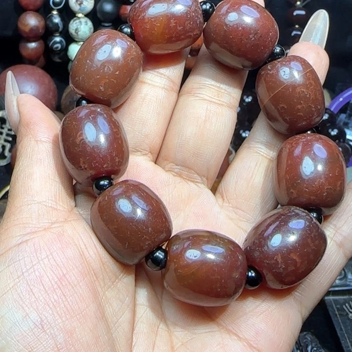 笑***～玛瑙/玉髓颈饰未镶嵌