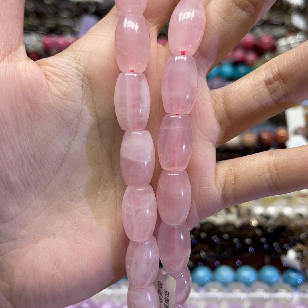 玛瑙/玉髓散珠天然粉水晶卡11✖️17长条38厘米