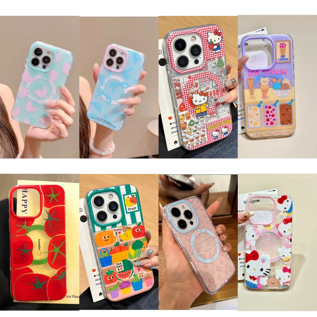 hellokitty冰淇淋磁吸imd适用于苹果16promax-13圆润边防摔保护键