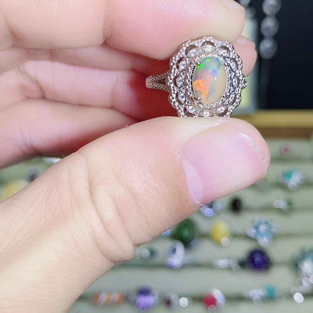 未镶嵌欧泊戒指456