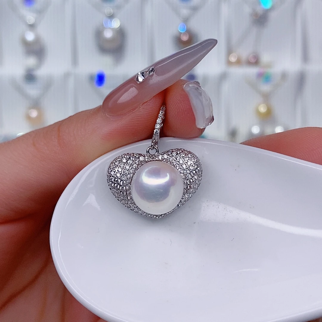 灵***～淡水珍珠吊坠(赠链)银S925镶嵌