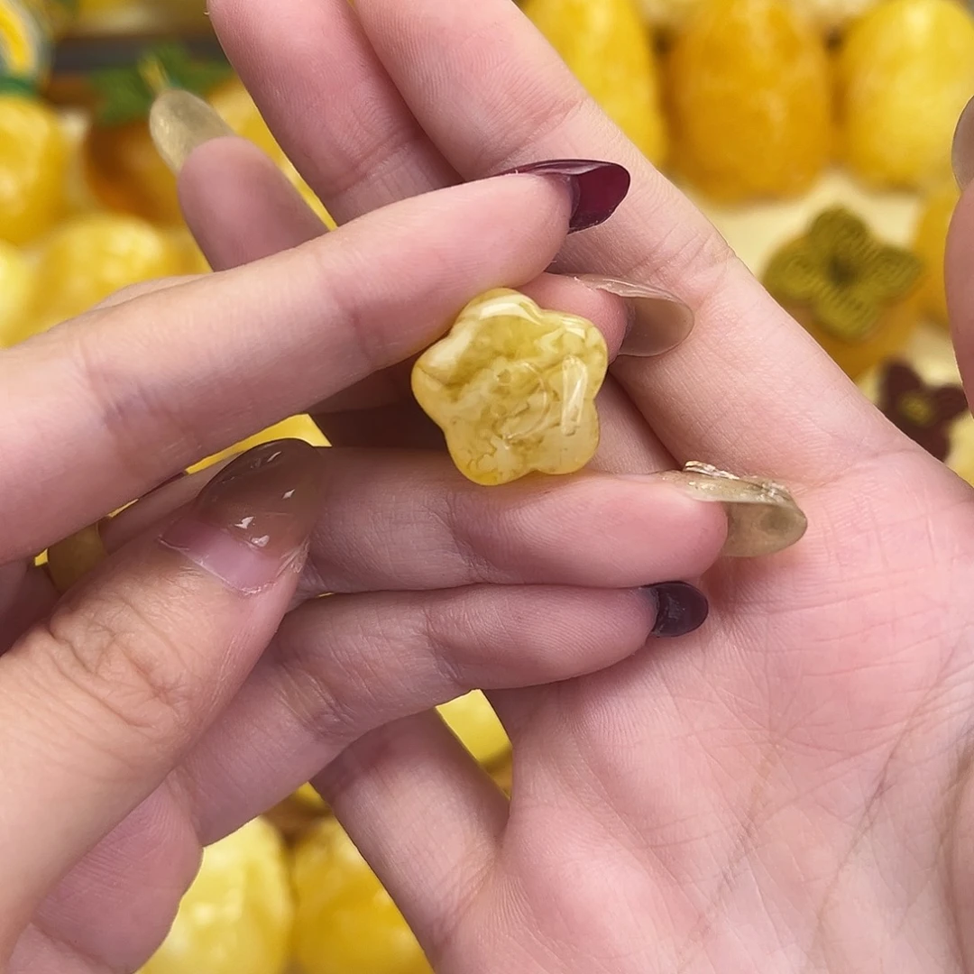 琥珀颈饰未镶嵌星星2g