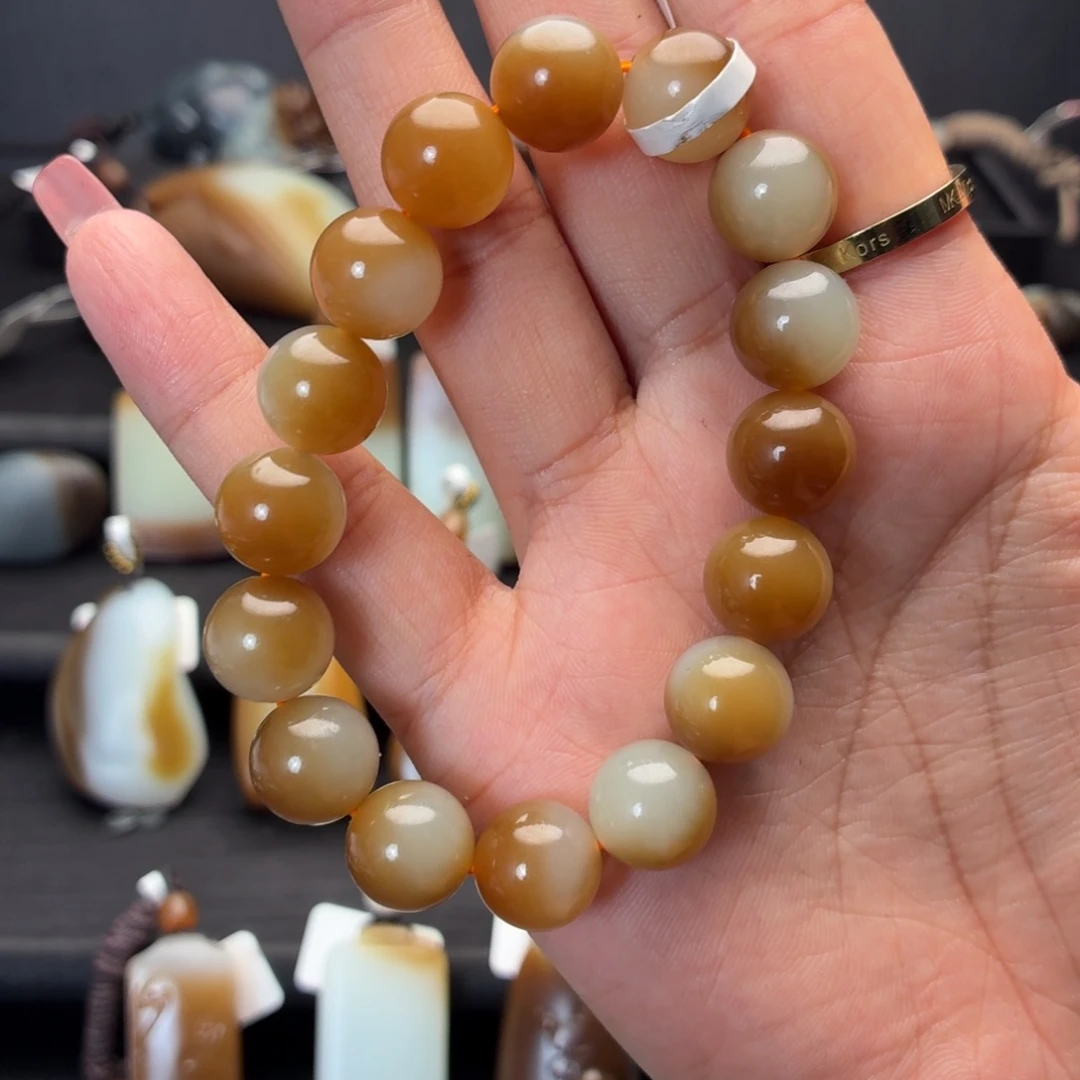 @***淡手链未镶嵌和田玉