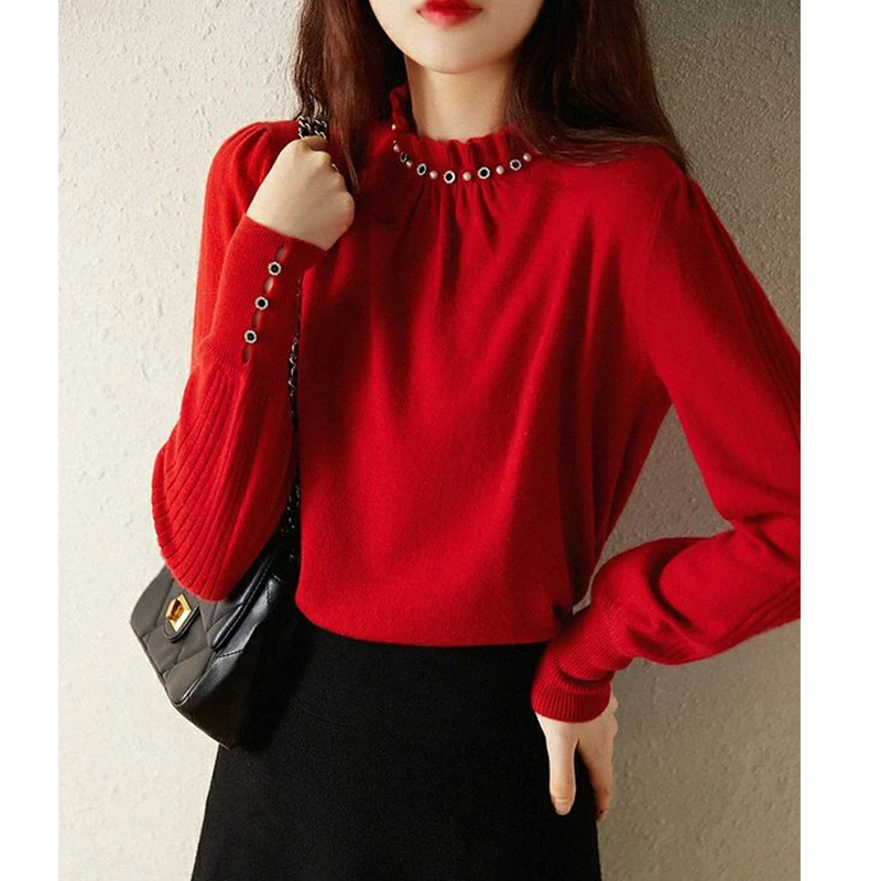 JY#毛衣洋气新款女士套头显瘦毛衣长袖外穿时尚洋气针织DY7292