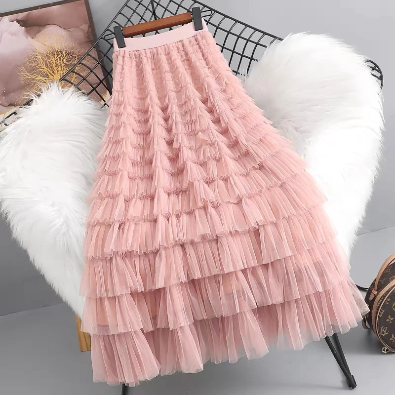 401-450春夏季百搭高端蛋糕半身裙