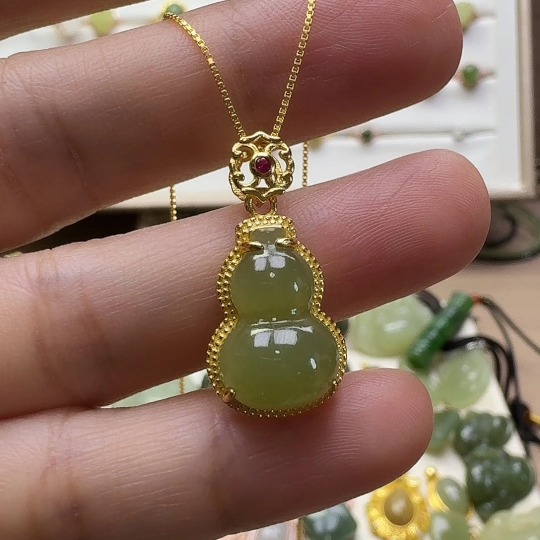 和田玉银S925镶嵌颈饰