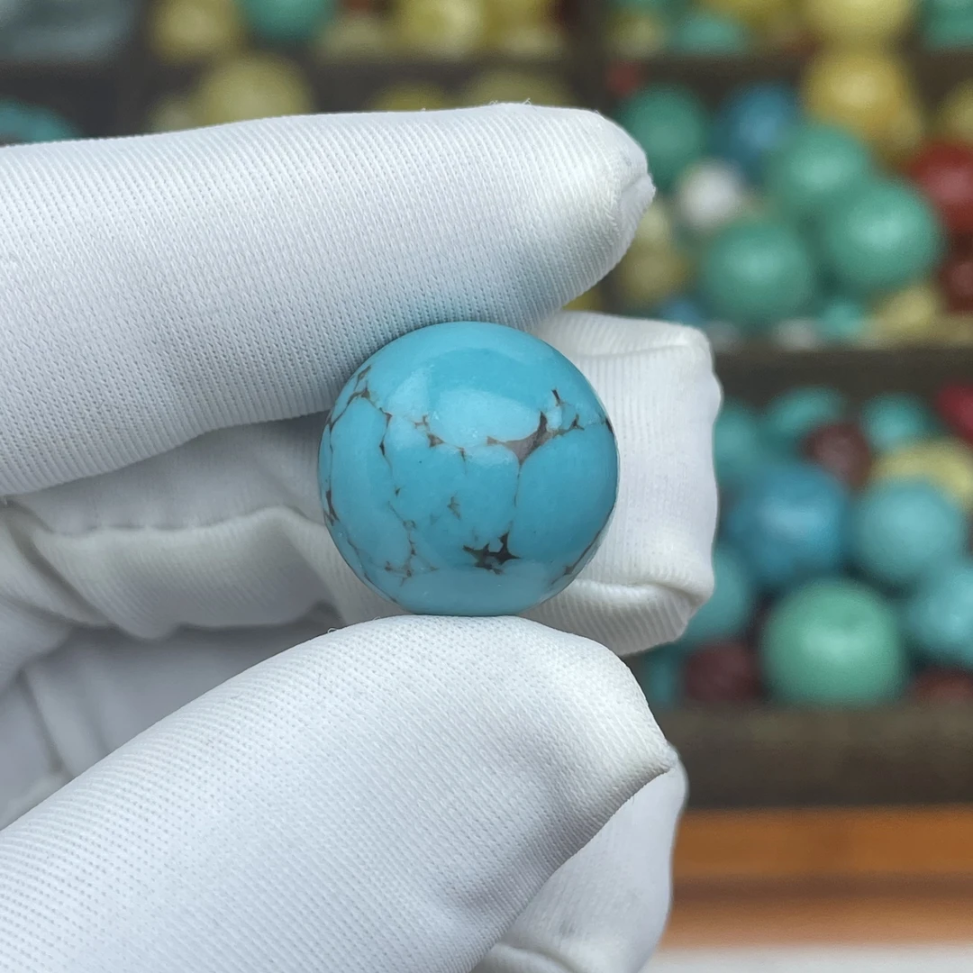 【C08】16mm高瓷绿圆珠散珠文玩配珠手串配饰配饰DIY手串配件