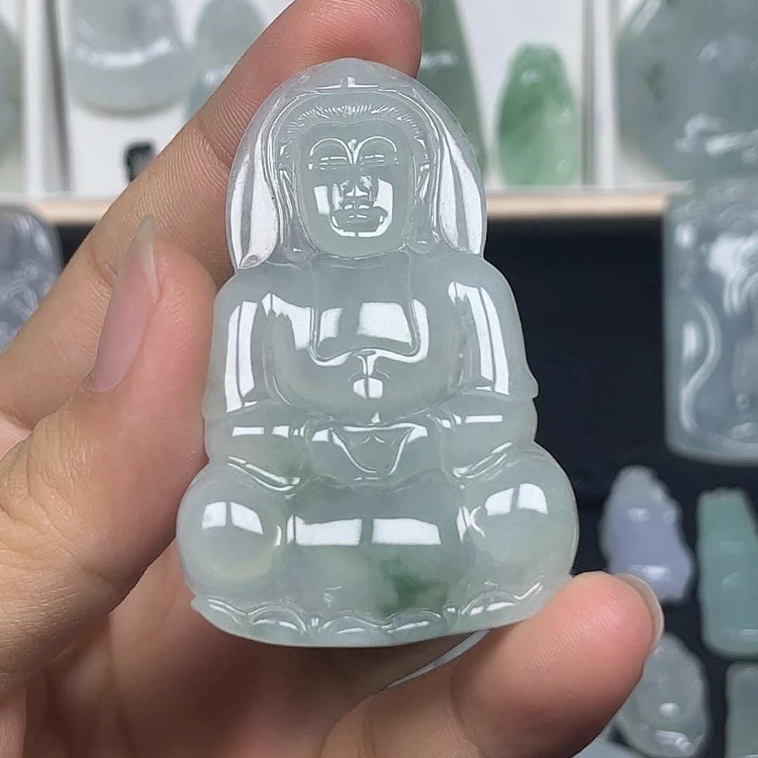 棕***棕颈饰未镶嵌翡翠缅甸天然A货翡翠