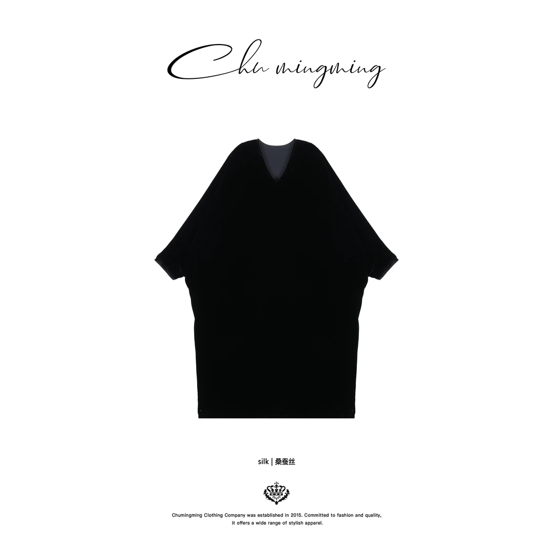 【CHU/2025SSNEW】《墨韵》真丝丝绒连衣裙SH2525