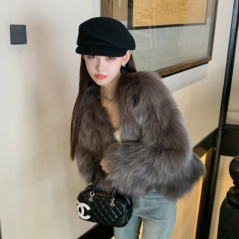 BOBO 迷雾少女 芬兰进口saga银狐狸毛皮草外套女毛毛大衣2025新5