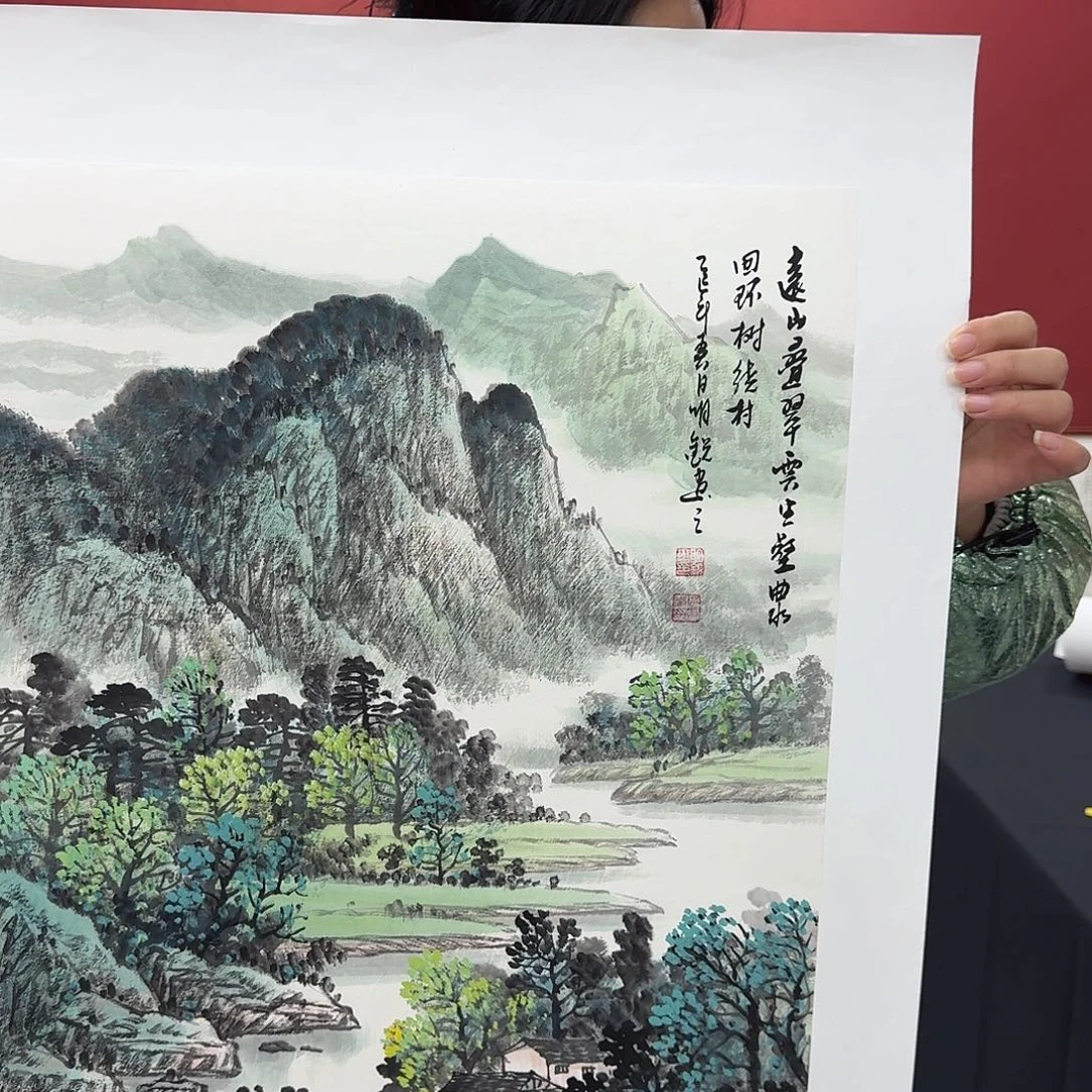 凯***红国画国画作品四尺三开