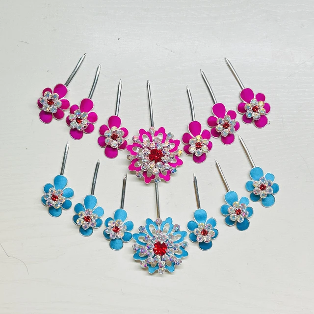 戏曲头饰点稠泡子花旦青衣越剧黄梅戏京剧百搭小姐戏剧用品玫红色