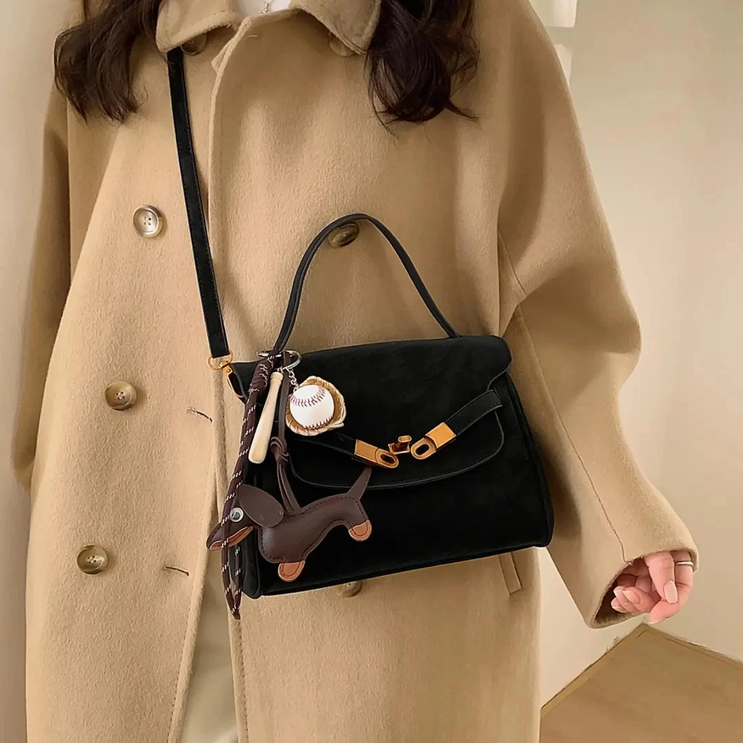 【老钱风】高级复古手提凯莉包女式2025新款秋冬时尚通勤单肩斜挎包
