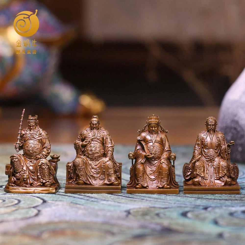 那只蜗牛 5#四大财神黄铜工艺精美禅意铜造像书房铸造手工国风