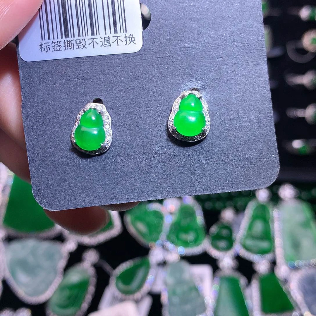 【闪购商品】翡翠银S925镶嵌吊坠(不含链)天然翡翠