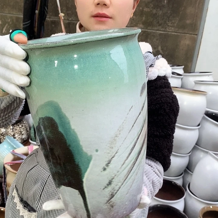 紫砂花盆瑕疵口20高31
