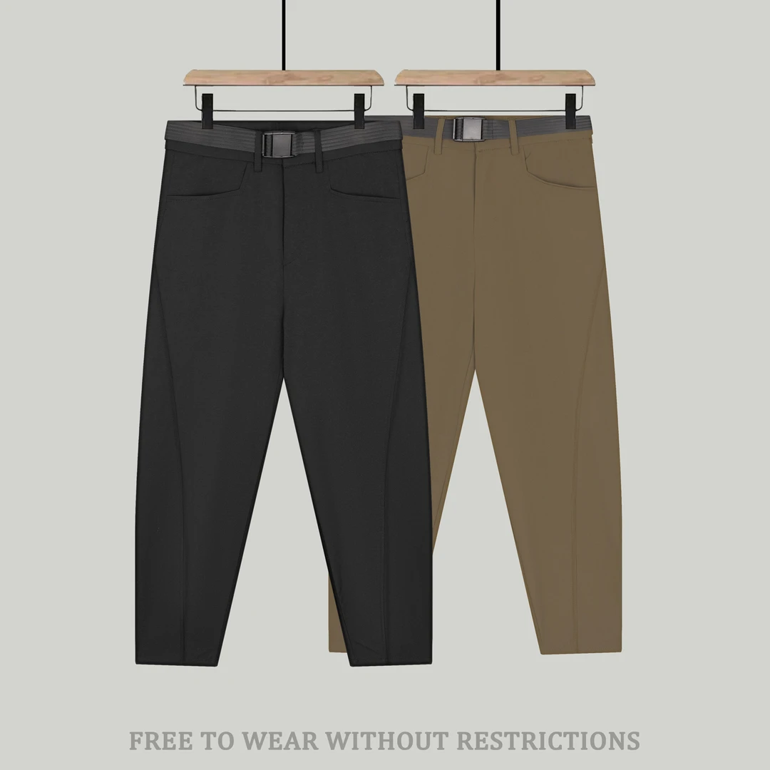 BOOSOEEO春季男士潮流百搭宽松立体裁剪户外休闲裤