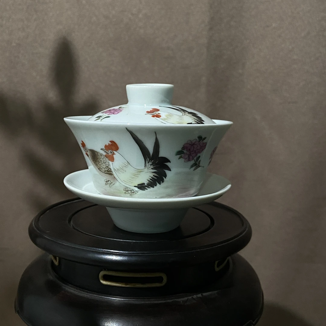 景德镇瓷 三才盖碗GS3385-4 公鸡