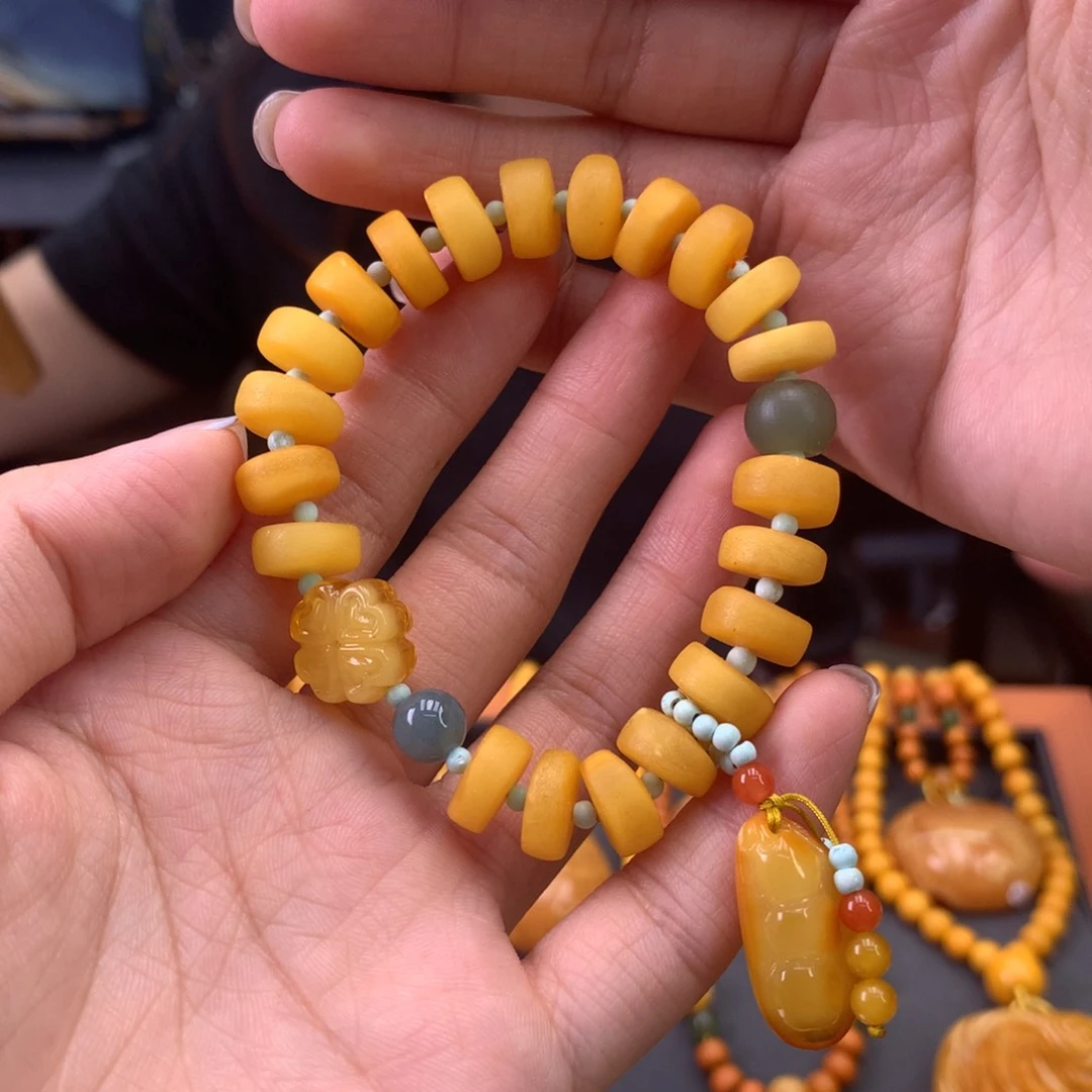 未镶嵌蜜蜡手串天然