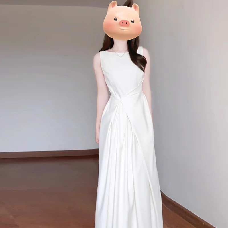 法式无袖连衣裙子女夏季2025设计感大方得体茶歇背心长裙礼服1770