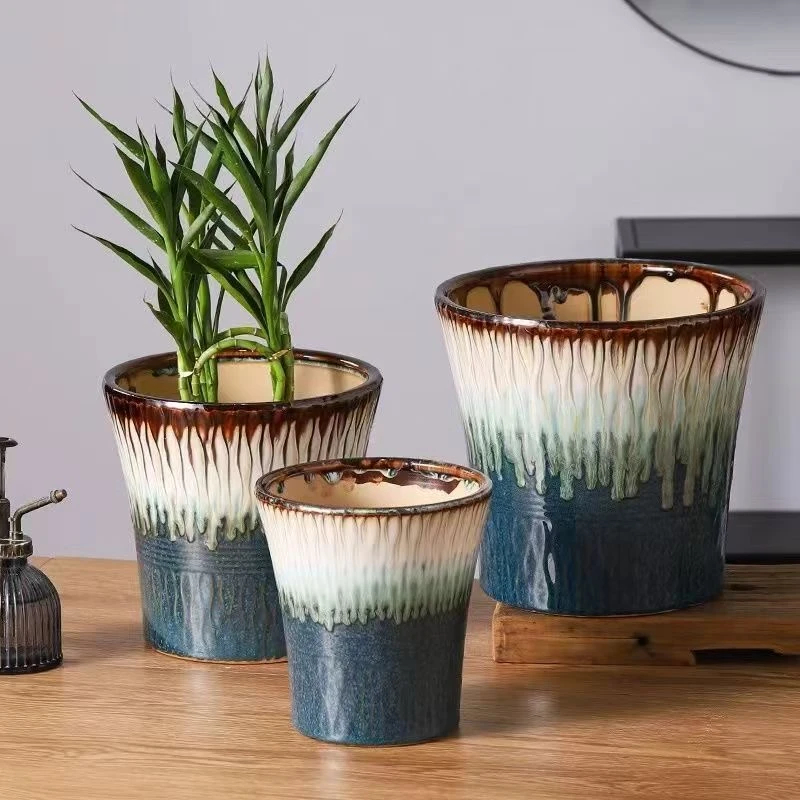 北欧风时尚简约大方透气家用办公用陶瓷阳台花园打造用品多肉花盆