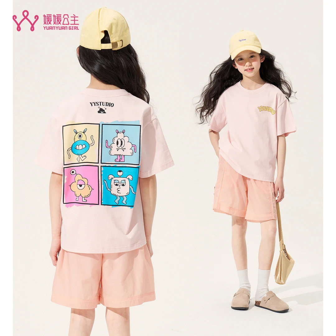 媛媛公主2025夏季女中大童时尚百搭T恤15201C121