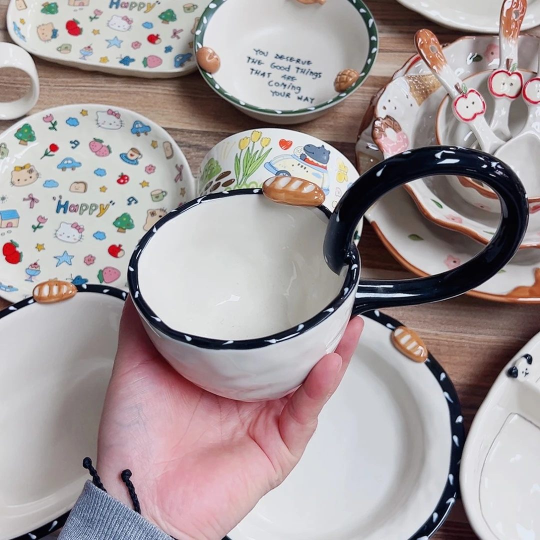 陶瓷曲形把手陶瓷餐具系列