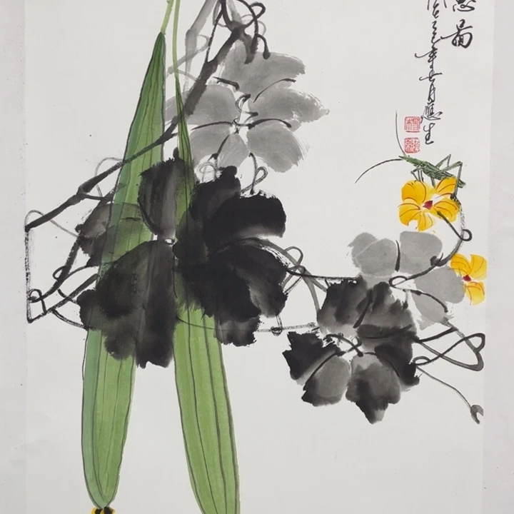 国画四尺三开作品