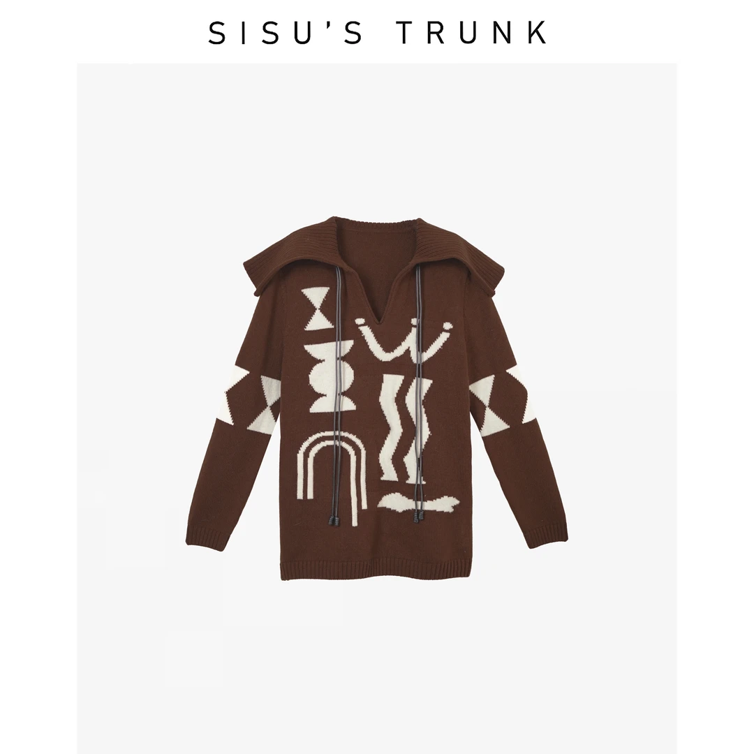 SISU【毕加索的梦】【绵羊毛】轻奢设计师款洋气女士针织毛衣外套