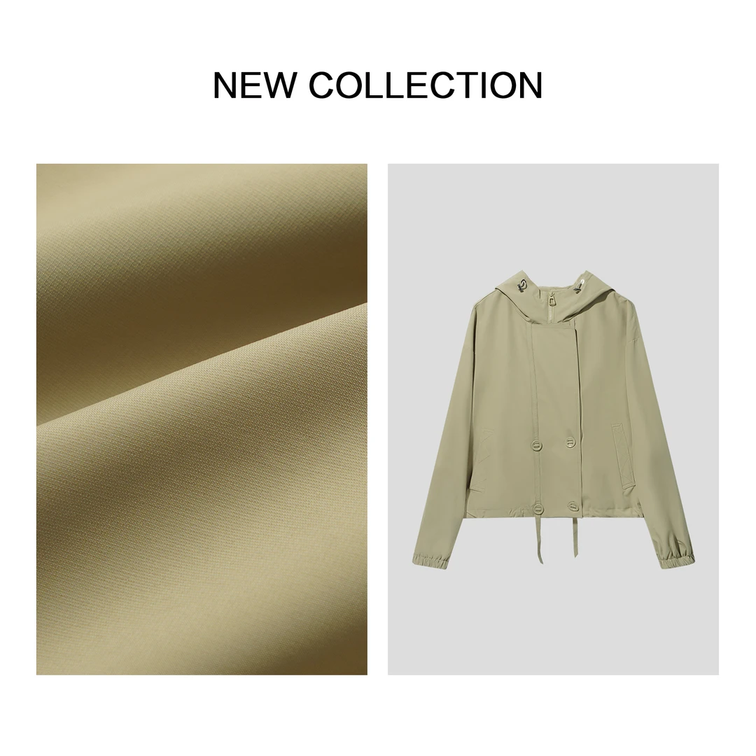 【香香专属】W5F30006B 春季纯色连帽运动外套-3331