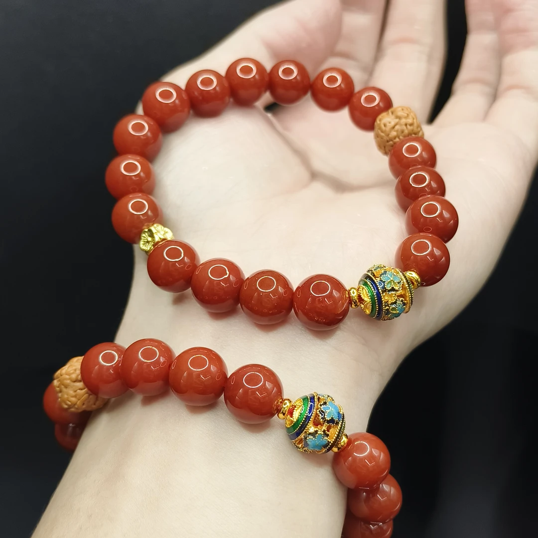 【东北哥精选】牛血红DIY单圈手串H25【多样性发其一】约10mm