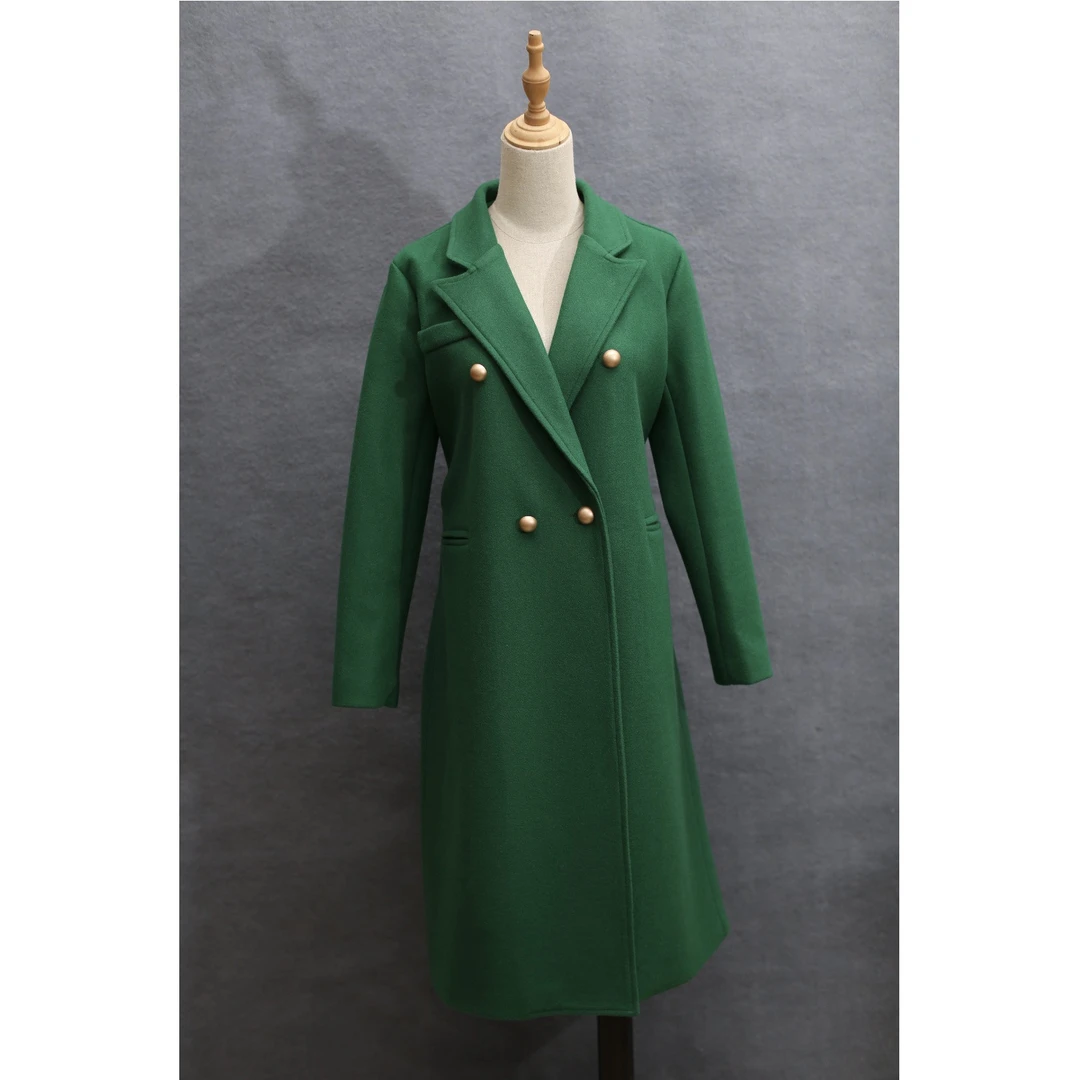 自制港风复古女冬加厚双面呢子大衣绑带中长款毛呢外套时尚百搭