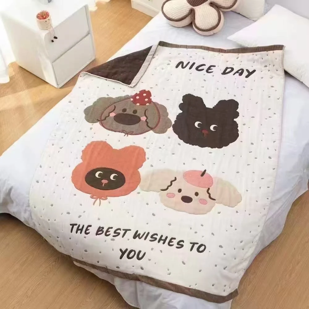 【静静-卡通肖像】 150*200 全棉纱布果冻泡芙被
