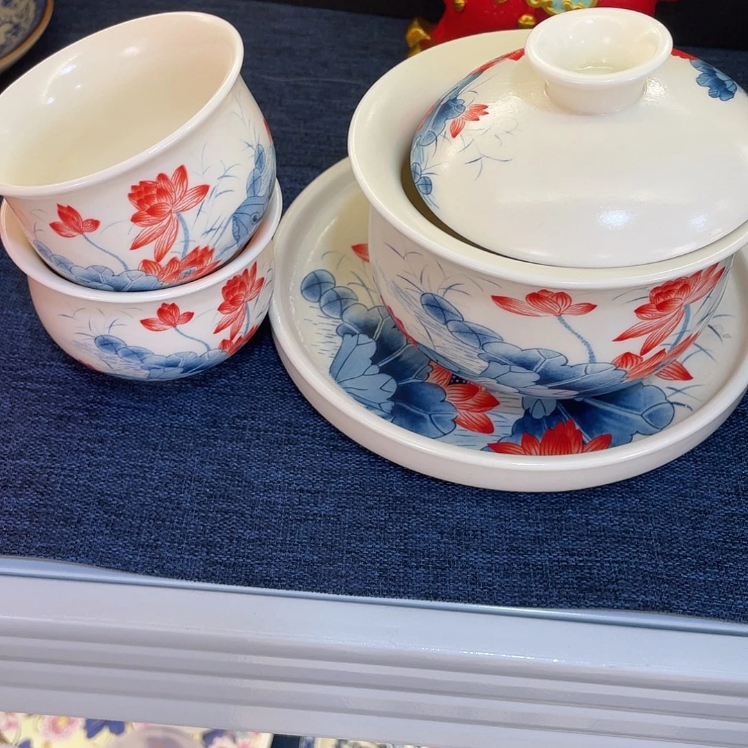 陶景德陶瓷盖碗茶具